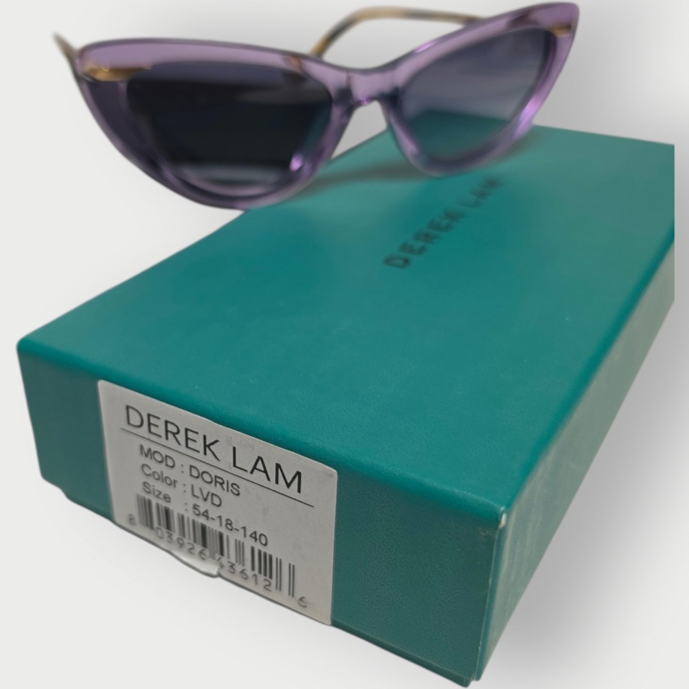 NEW Derek Lam Designer Women's Doris Lavender UV Sunglasses CAT EYES BOX BAG